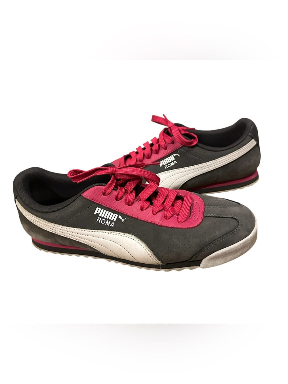 Puma Roma Sneakers in Gray, Pink & White